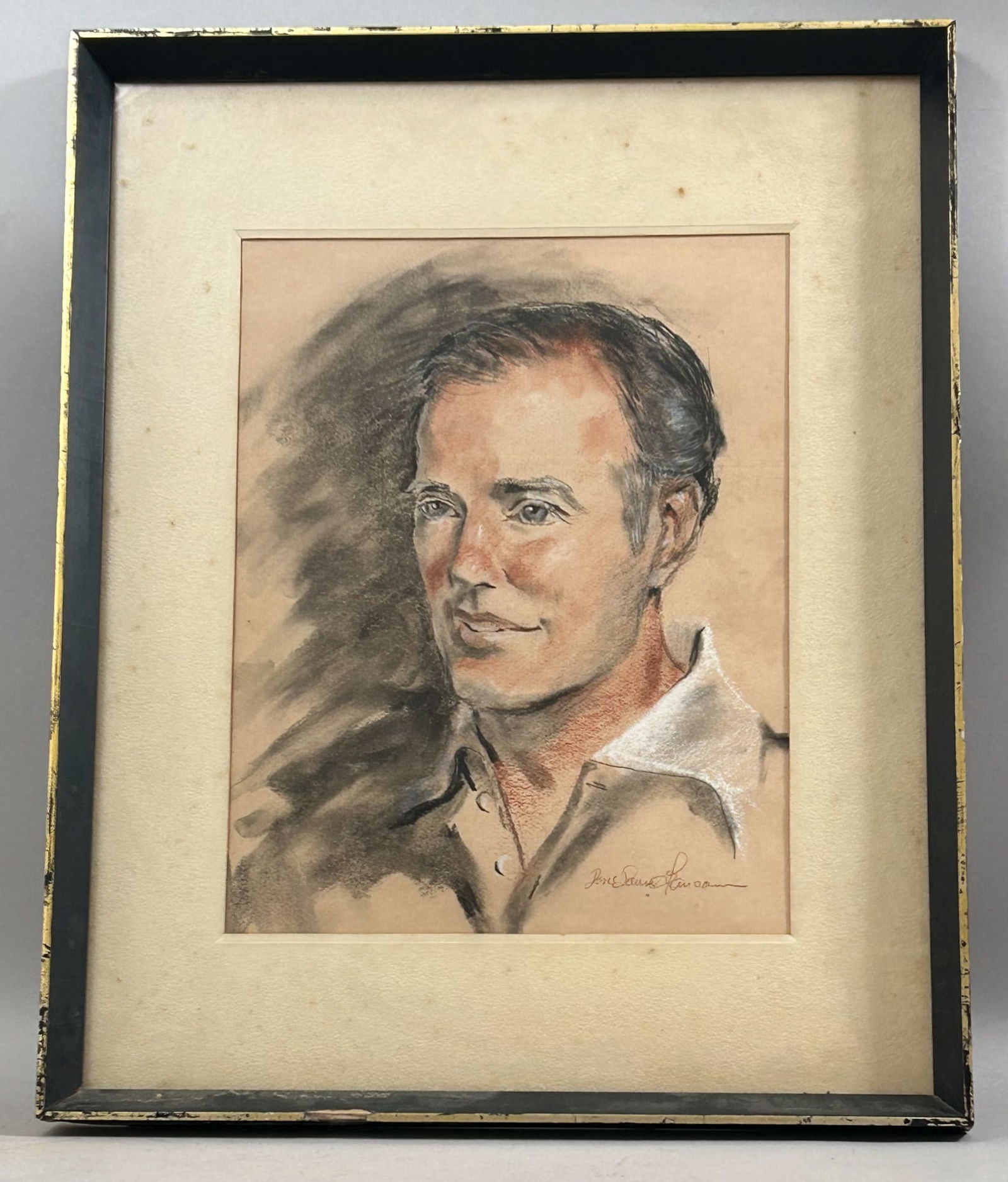 Charcol and Pastel on Paper Man Portrait (1 of 6)