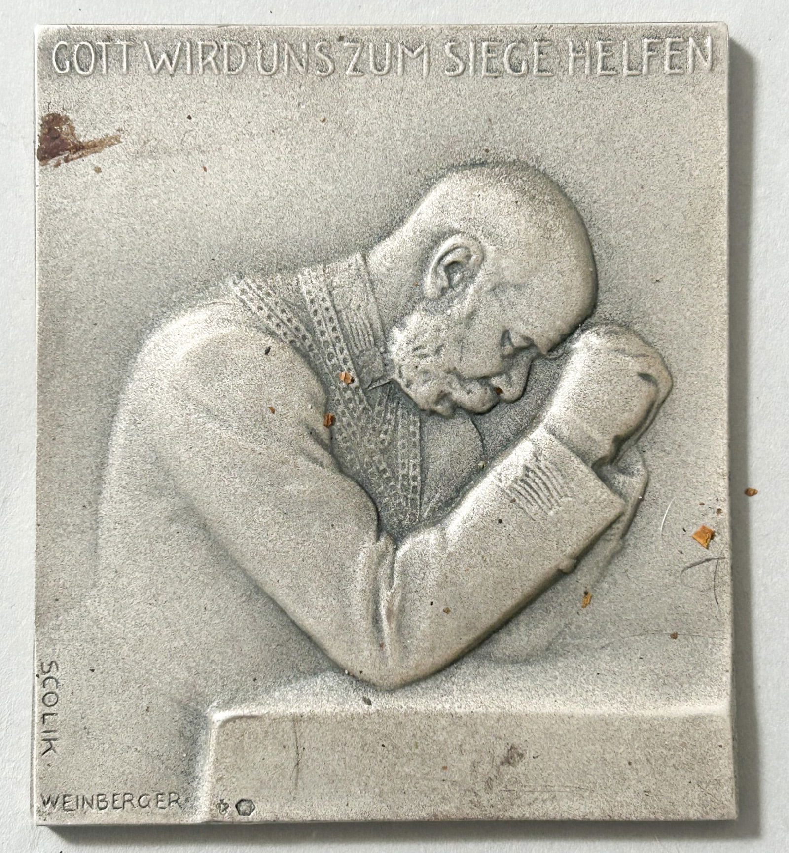 Haus Habsburg, Franz Josef I.1848-1916, Silver Plaque 1888 from Scolik and Weinberger (1 of 2)