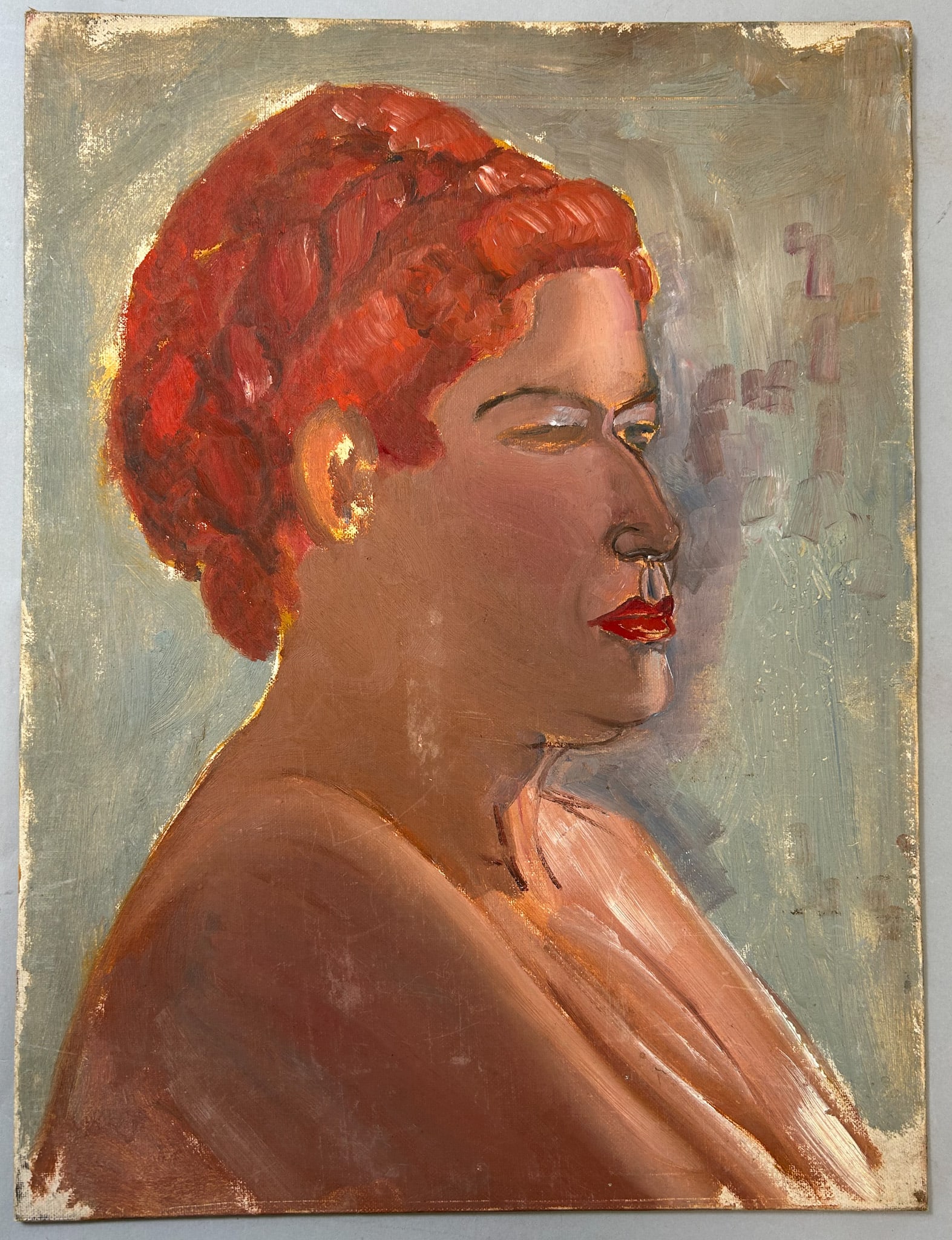 Oil on Canvas Board Woman Portrait (1 of 3)