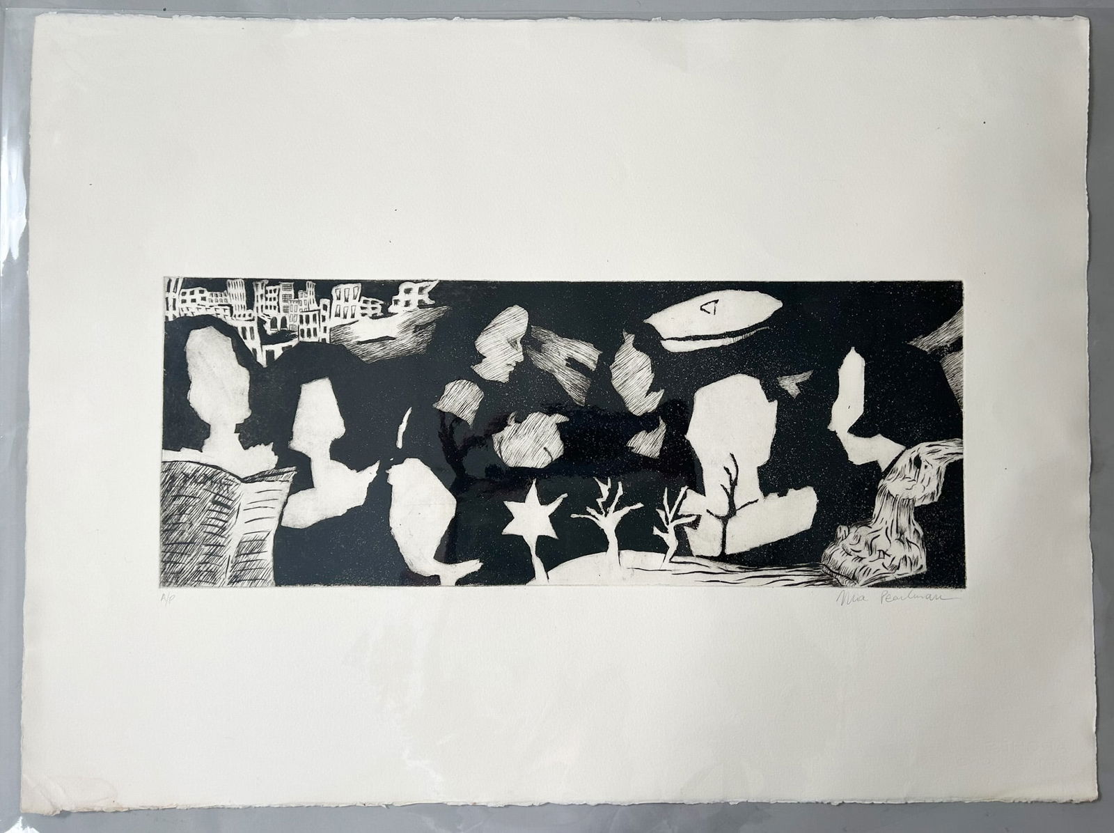 Contemporary Pencil Signed Artist Proof Abstract lithograph by Mia Pearlman (1 of 4)