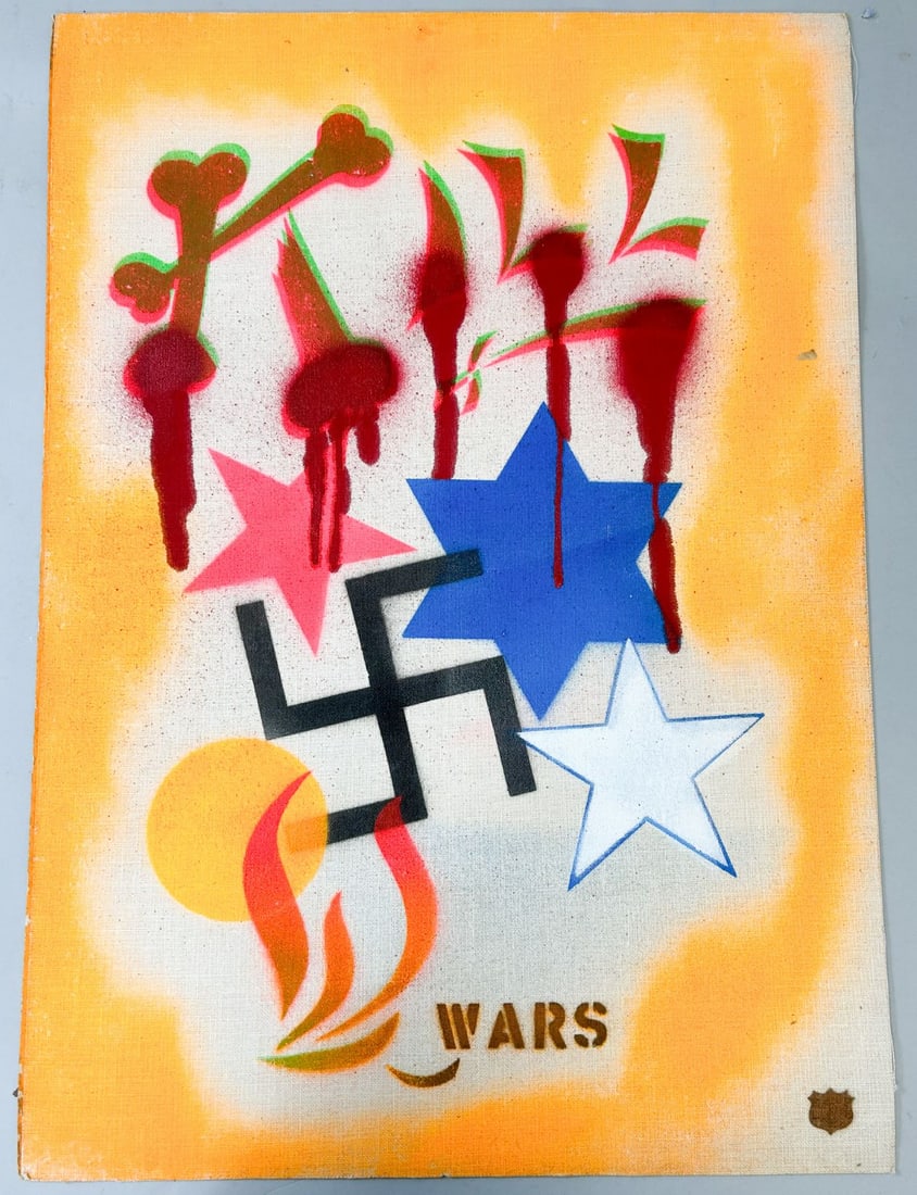 Contemporary Air Brush Stensil Painting on Canvas Board (1 of 5)