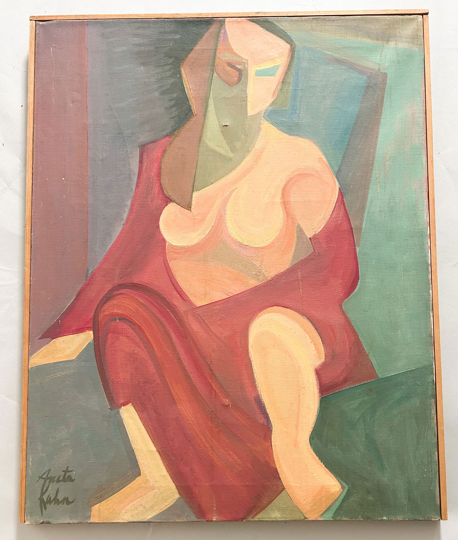 Oil on Canvas Expressionist Portrait of A Woman by Anita Kahn (1 of 5)
