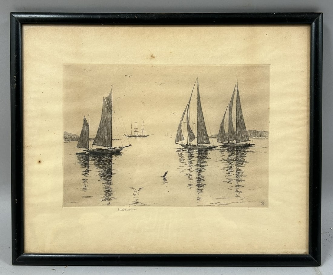 Vintage Woodblock Print Sailing Boats (1 of 5)