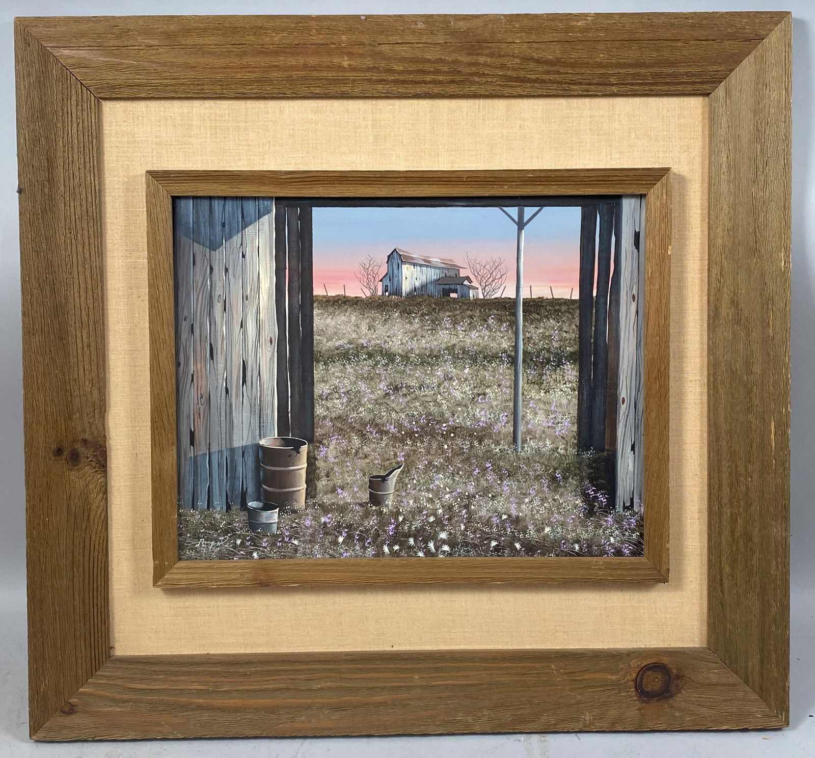 Vintage Oil on Board Farmscape Painting by Gary Ampel (1 of 5)