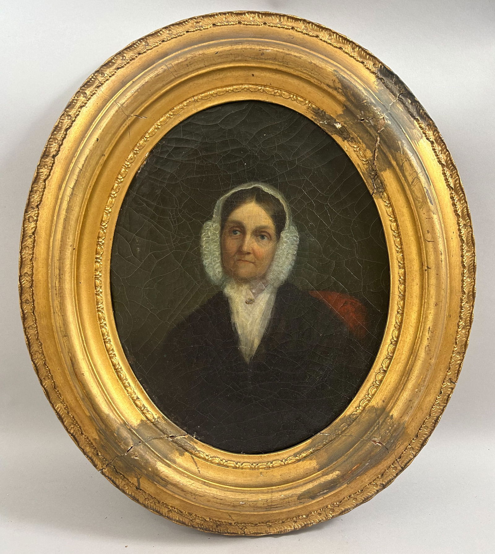 Antique Oil on Canvas Woman Portrait (1 of 6)