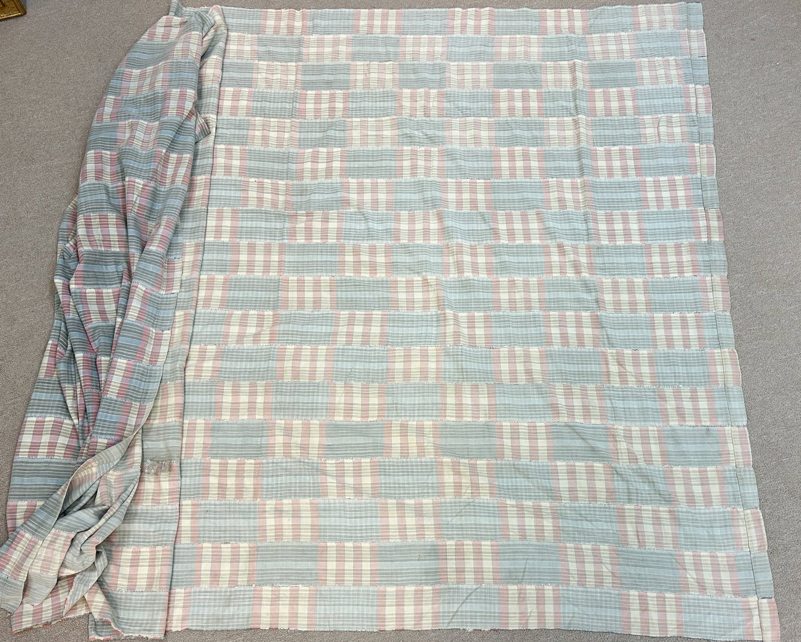 Gurunsi Burkina Faso Textile: Strip-woven Gurunsi cotton textile, Burkina Faso, West Africa, 121" x 66" PROVENANCE:From the estate of Professor Philip Gould, New York