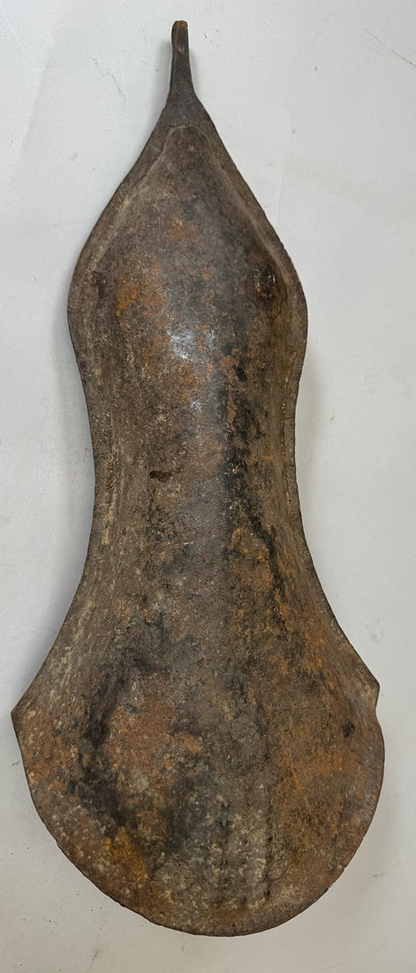 Tetela Wrought Iron Gong: Wrought iron gong, Tetela peoples, Democratic Republic of the Congo, Central Africa. Dimensions (approx.): 19.5" x 8.5" x 5" PROVENANCE:From the estate of Professor Philip Gould, New York