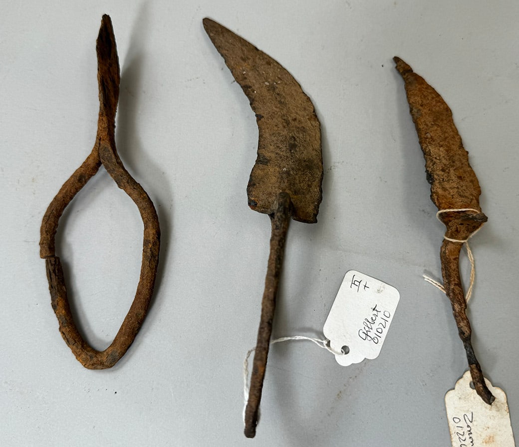 Wrought Iron Blades (3): Three (3) iron blades, West Africa. Dimensions (approx.): 9" (longest) to 7" (shortest) PROVENANCE:From the estate of Professor Philip Gould, New York