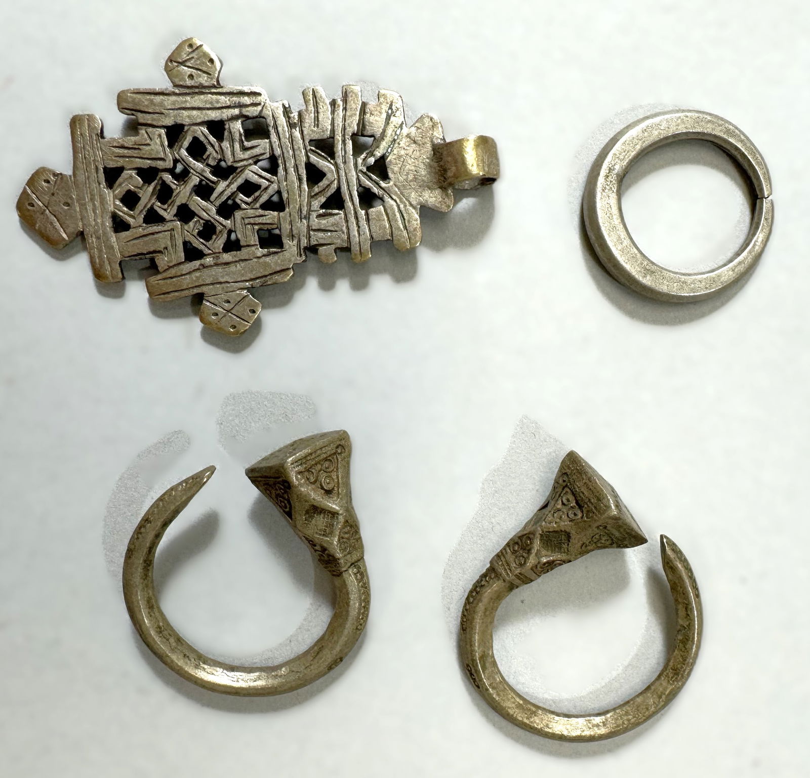 Ethiopian Amulet and Ring, Tuareg Earrings (1 of 5)