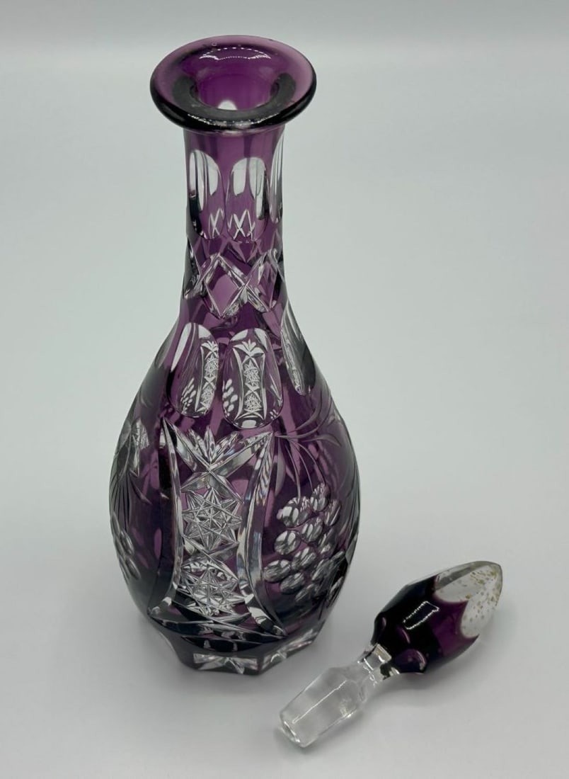 Crystal Purple Decanter Carafe with Plug (1 of 4)