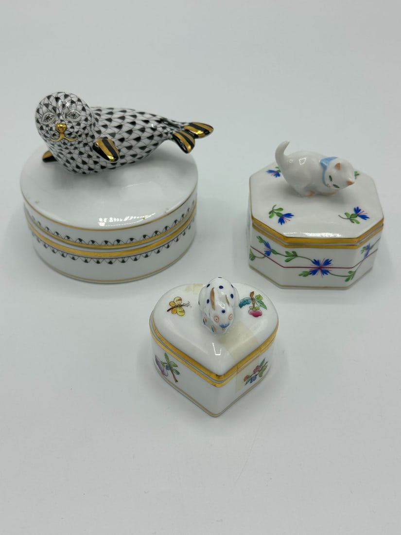 Herend Porcelain Trinket Boxes (3) (1 of 3)