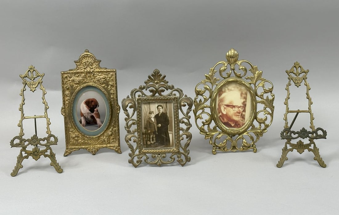 Antique or Vintage Metal Display Easels and Brass Frames. (1 of 2)