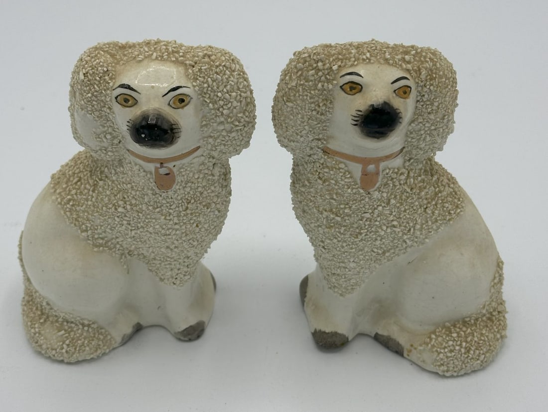 Staffordshire Ware England Poodle Dog Figurines (2) (1 of 4)