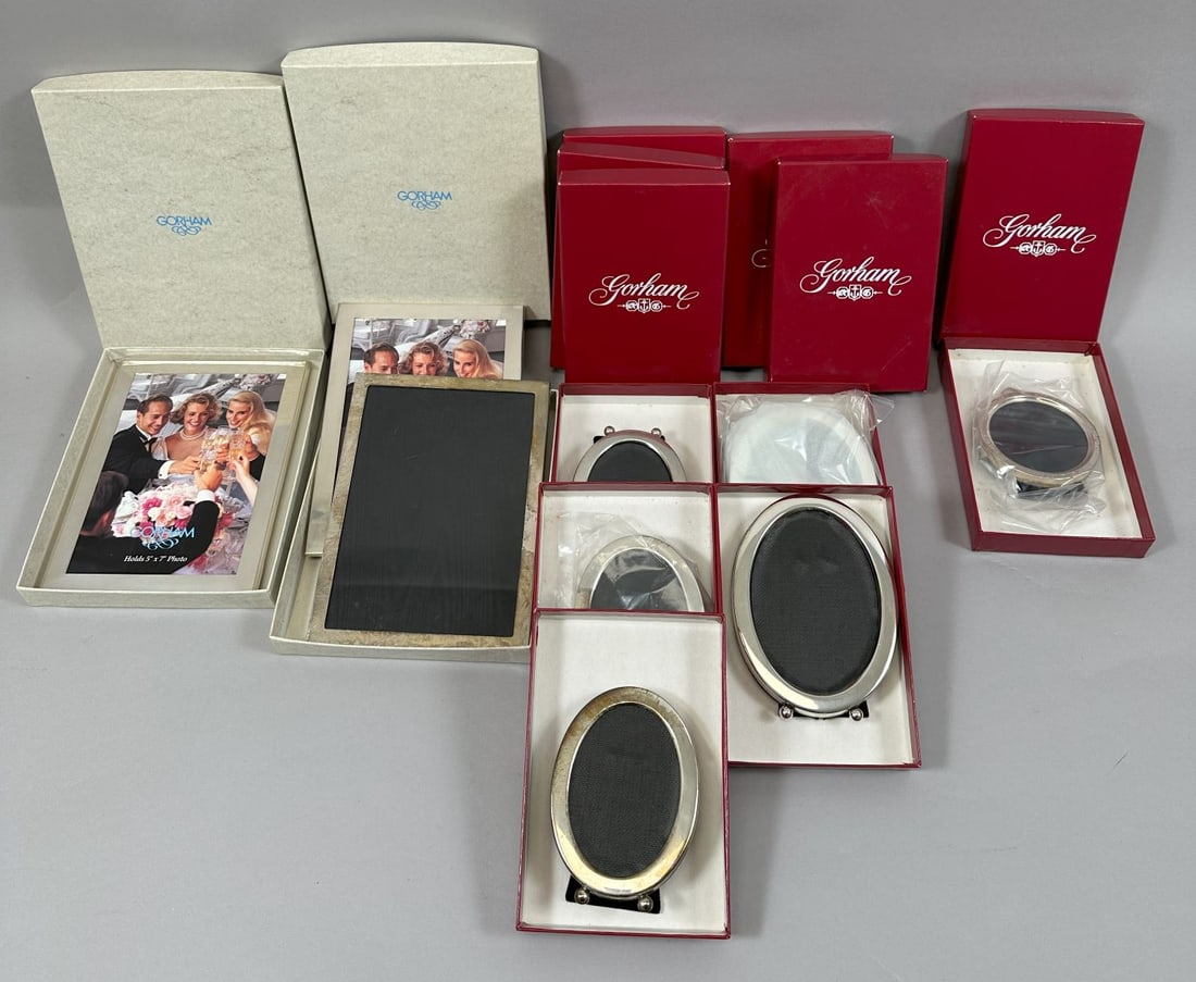 Lot of 8 -GORHAM Sterling Picture Frames with Glass (1 of 6)