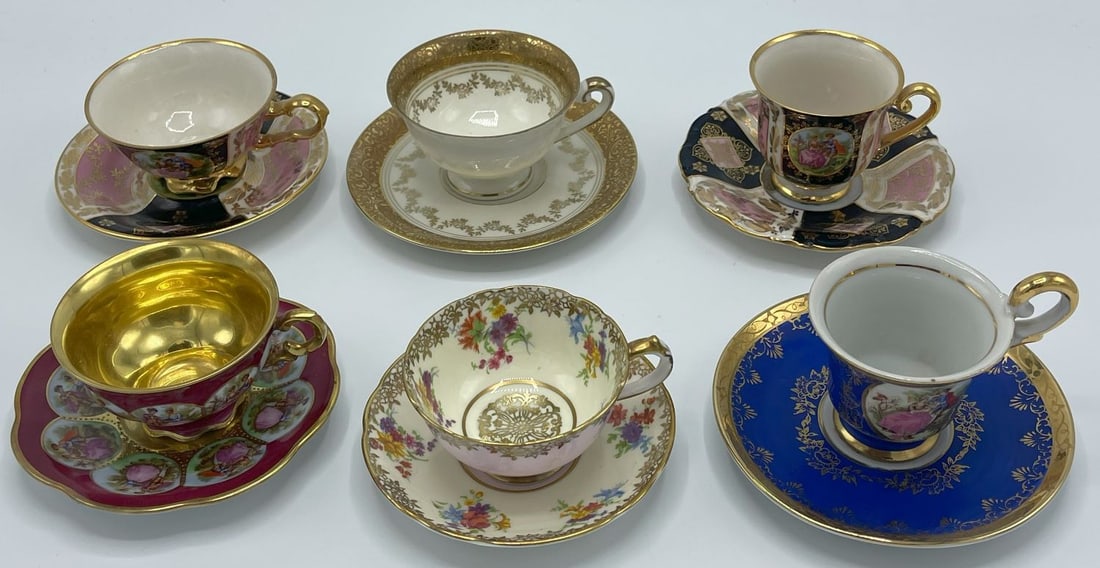 Vintage Demitasse Cups with Saucers Set of 6 (1 of 3)