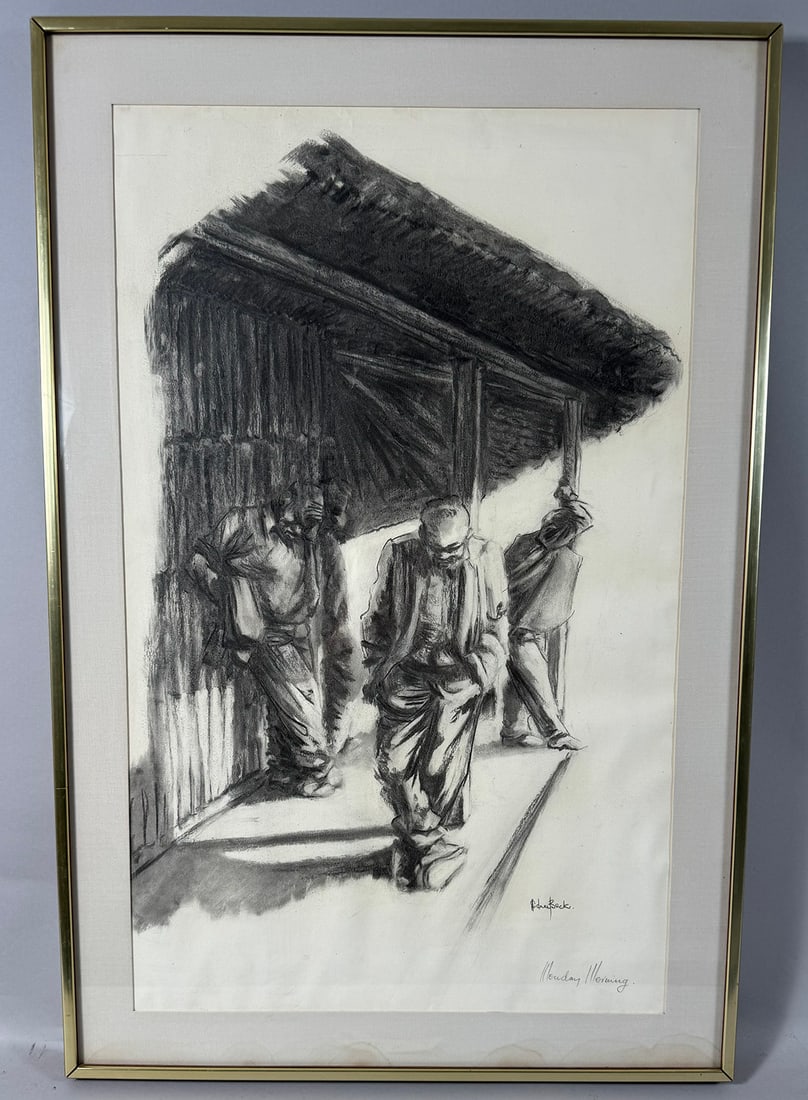 "Monday Morning" Charcoal Painting by Sidney Beck (1 of 12)