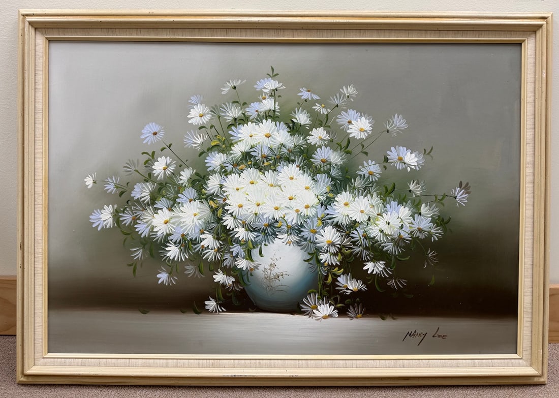 Daisy Flowers Still Life Oil Painting on Canvas by Nancy Lee (1 of 13)