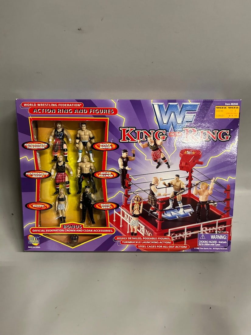 Collection of Various Jakks Pacific Wrestlers with a King of the Ring Action Figure and Ring Set (1 of 12)