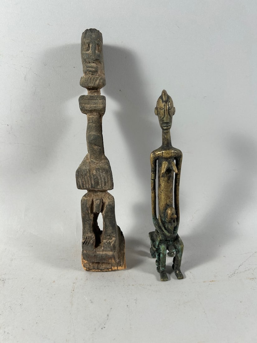 Dogon Style Wood and Copper Alloy Sculptures (2) (1 of 8)
