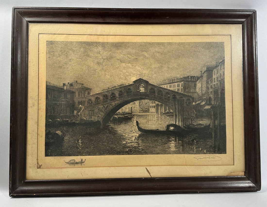 Venice Cityscape Etching by Lucien Gauiter (1 of 16)