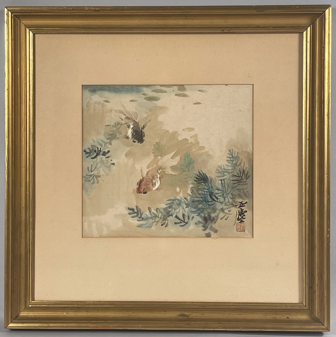 Vintage Signed and Stamped Chinese Watercolor Painting (1 of 12)