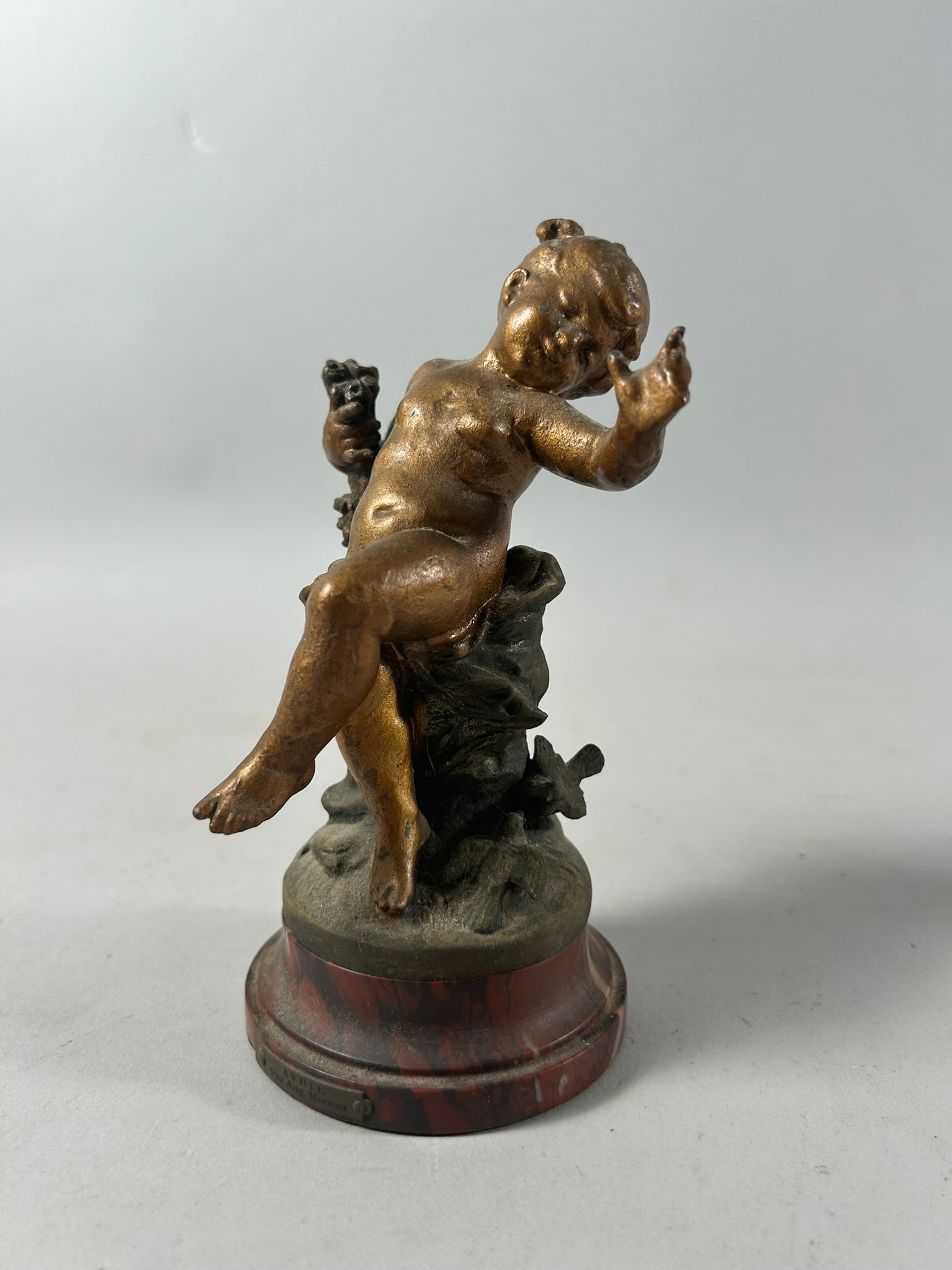 Auguste Morau Bronze Cherub Statue (1 of 5)