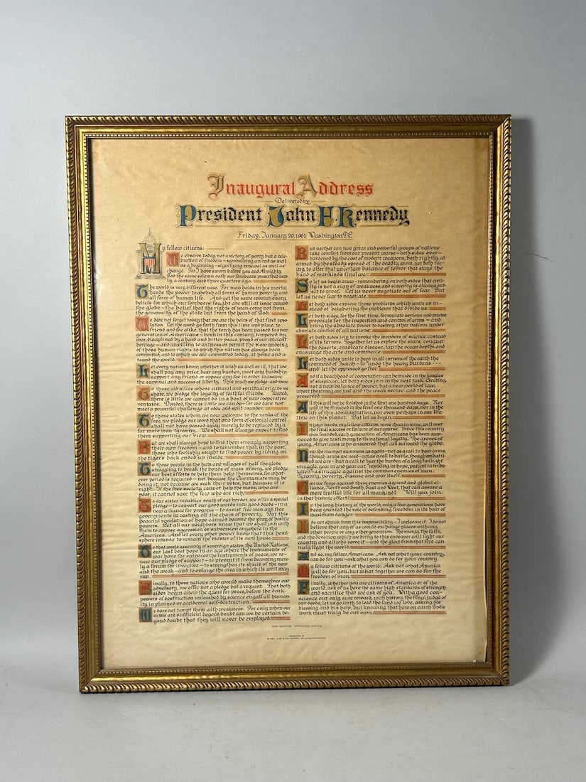 1963 President Kennedy Inaugural Speech Print (1 of 4)