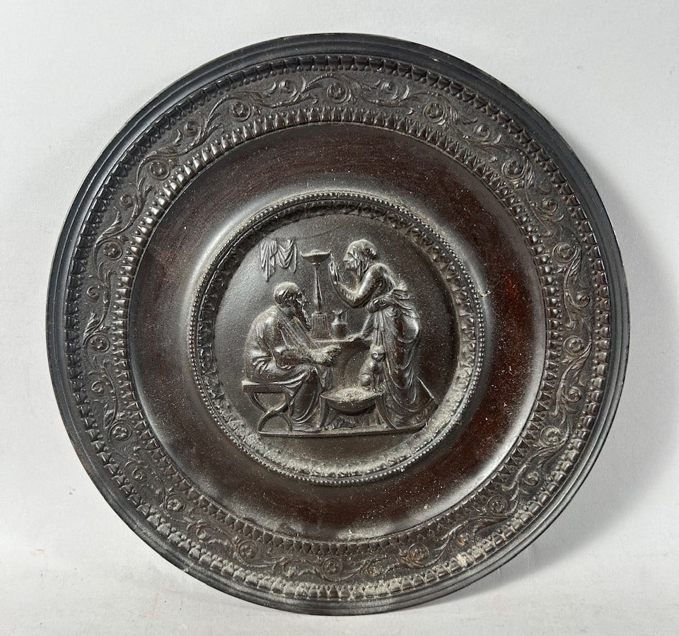 Old Cast Pewter Plate (1 of 4)