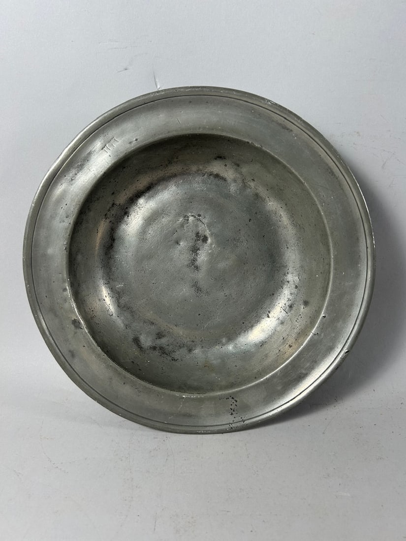 Antique Pewter Bowl: Antique Pewter Bowl. 2.5"h x 11"w (diameter)