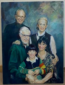 Family Portrait Oil on Canvas by Anita Kahn