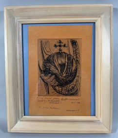 "The World Shphere Held by Archangel Michael" Monoprint by Angela Brisnovali