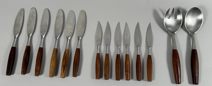 Dansk Design Wooden Handle Stainless Steel Flatware Pieces