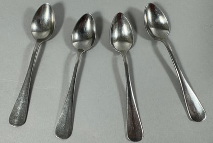 4 Vintage Sola Stainless Steel Flatware Demitasse Spoons