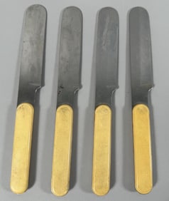 4 Vintage Dansk International Designs Japan Yellow Acrylic Handle Butter Knife