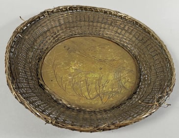 Japanese Possibly Meiji Period Metal Woven Decorative Plate