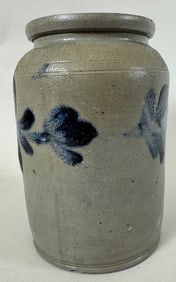 Vintage Cobalt Decorated Stoneware Jar