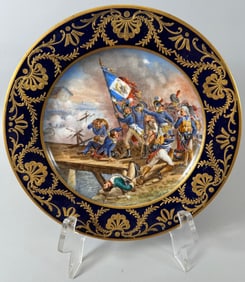 Bataille d'Arcole.' French Sevres Hand Painted Porcelain Dish