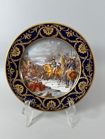 Bataille de Hohenlinden.' French Sevres Hand Painted Porcelain Dish