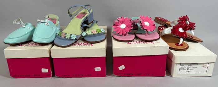 Lot of 4 - Vintage LILY PULITZER Brand Women's Sandals/Slides