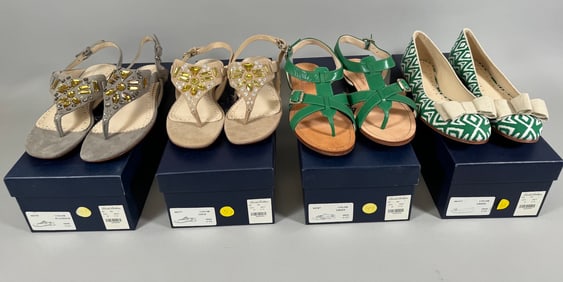 Lot of 4 - BROOK BROTHERS Women's Sandals/Flat Shoes.