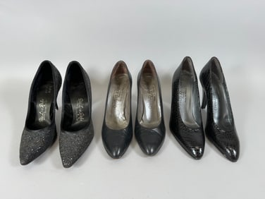 Mixed Vintage Lot of 3 - Brand Name Women Shoes: Charles Jourdon and De Liso Debs High Heel Shoes