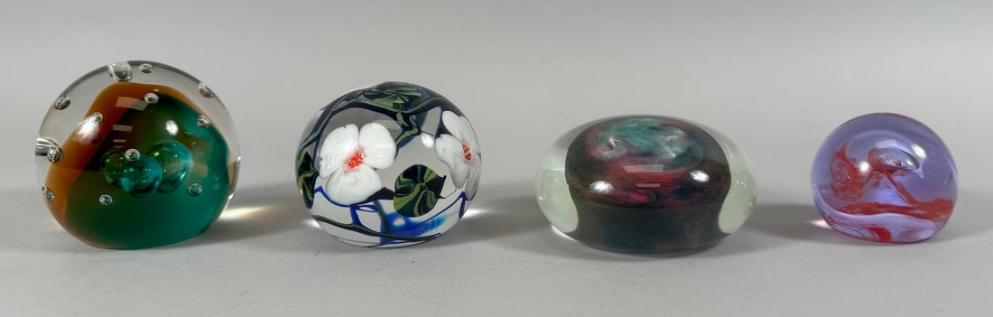Lot of 4 - Richard Olma, Fellerman and Caithness Art Glass Paperweights (1 of 14)