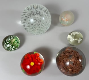 Lot of 6 - Glass Paperweights