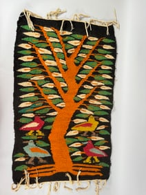 Wool Hand Woven Tree of Life Wall Rug Prayer Rug