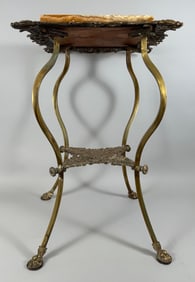 Vintage Victorian Style Onyx & Metal Plant Stand