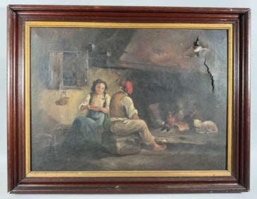 Antique Oil on Canvas Painting