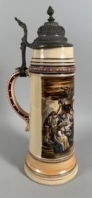 Vintage German Lidded Beer Stein