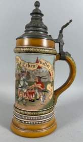 Vintage German Lidded Beer Stein