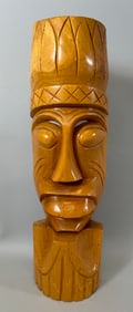 Vintage Hand Carved Wooden Tribal Mask Wall Hanging.