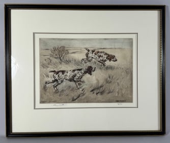 Hunting Dogs Etching by Henry Wilkinson